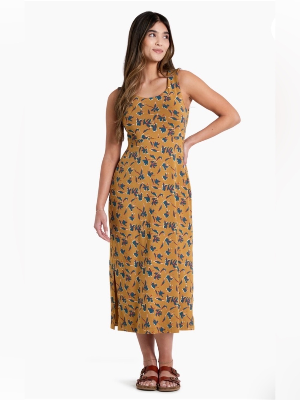 Kuhl Lyra Midi Dress Tuscan Sun Print Small